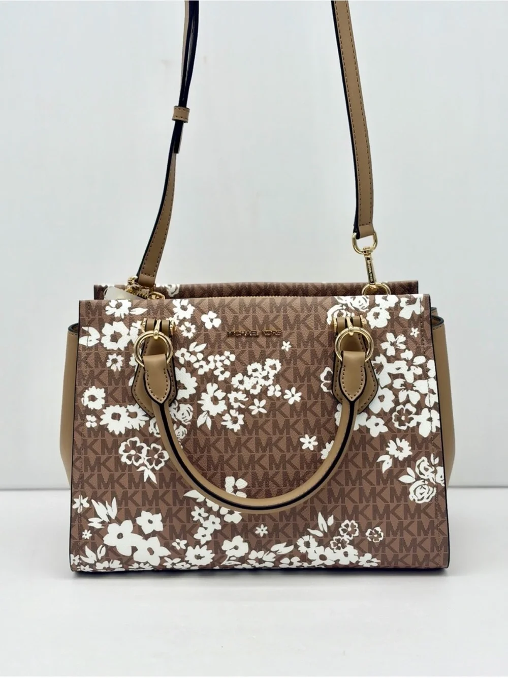 Michael Kors Marilyn Medium Printed Signature Logo Satchel and Wallet Set